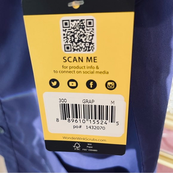 NWT 🆕CHOICE OF: Red or Grape only Wonder Wink Nurse Scrub Vest/Smock Med - Picture 11 of 12